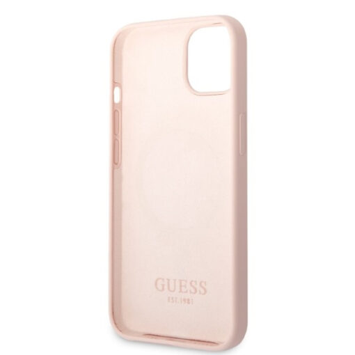 iPhone 13 MINI umbris Guess silikoonist Silicone Logo Plate GUHMP13SSBPLP roosa 6