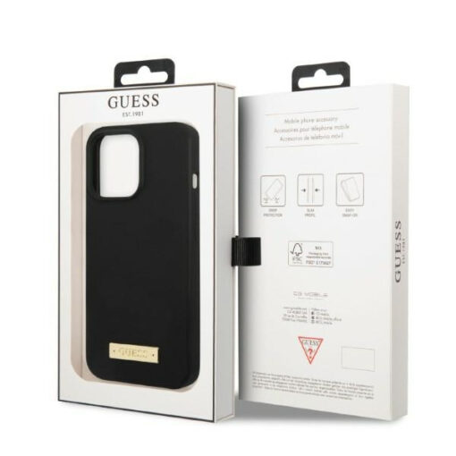 iPhone 13 PRO umbris Guess silikoonist Silicone Logo Plate GUHMP13LSPLK must 7