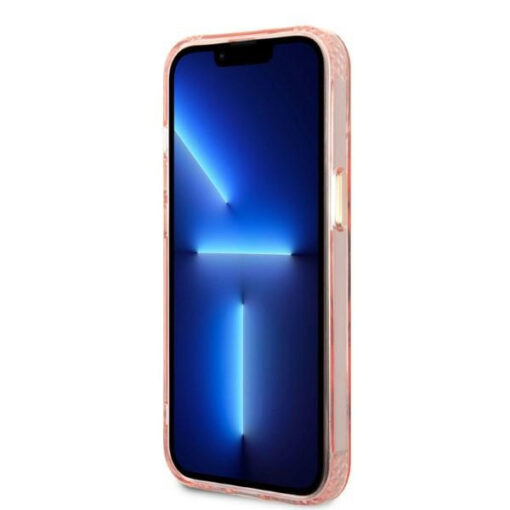 iPhone 13 umbris Guess silikoonist Gold Outline Translucent GUHMP13MHTCMP roosa 4