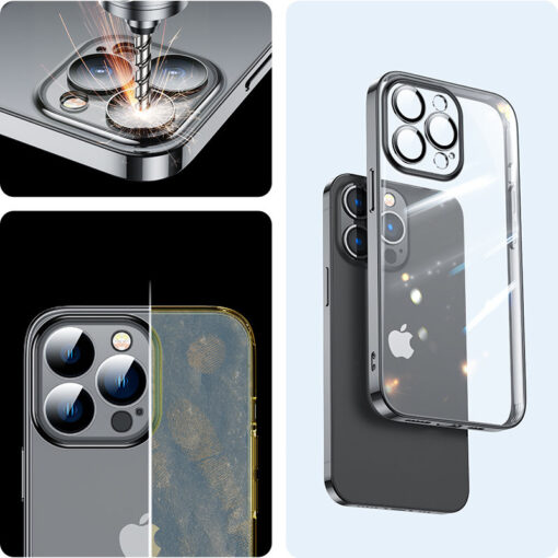 iPhone 14 umbris silikoonist kaamera kaitsega ja musta laikiva raamiga 4