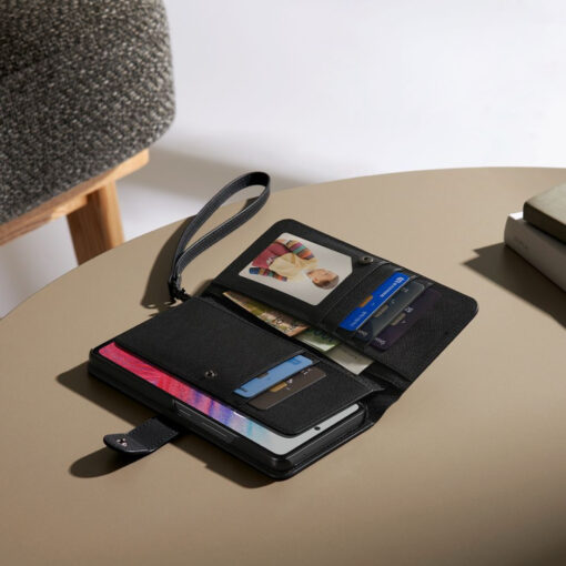 Samsung A53 raamatkaaned Spigen Wallet S Plus kunstnahast must 12 1