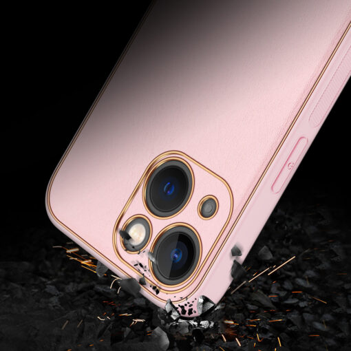 iPhone 14 PLUS umbris Dux Ducis Yolo elegant kunstnahast ja silikoonist servadega roosa 10