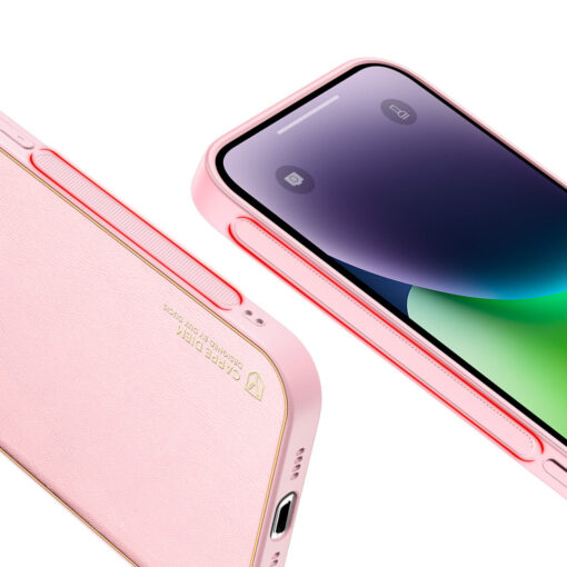iPhone 14 PLUS umbris Dux Ducis Yolo elegant kunstnahast ja silikoonist servadega roosa 7