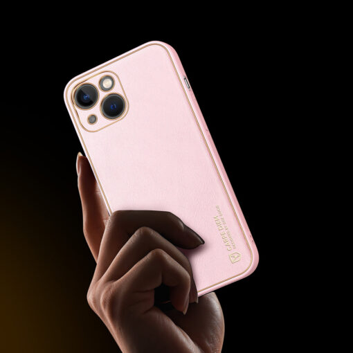 iPhone 14 PLUS umbris Dux Ducis Yolo elegant kunstnahast ja silikoonist servadega roosa 8