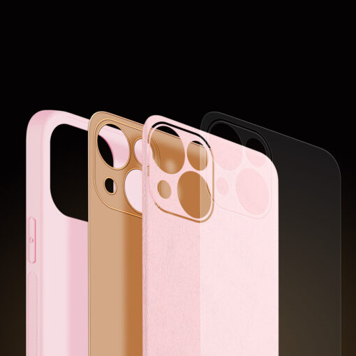 iPhone 14 PLUS umbris Dux Ducis Yolo elegant kunstnahast ja silikoonist servadega roosa 9
