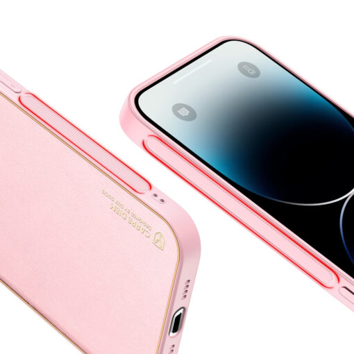 iPhone 14 PRO MAX umbris Dux Ducis Yolo elegant kunstnahast ja silikoonist servadega roosa 7