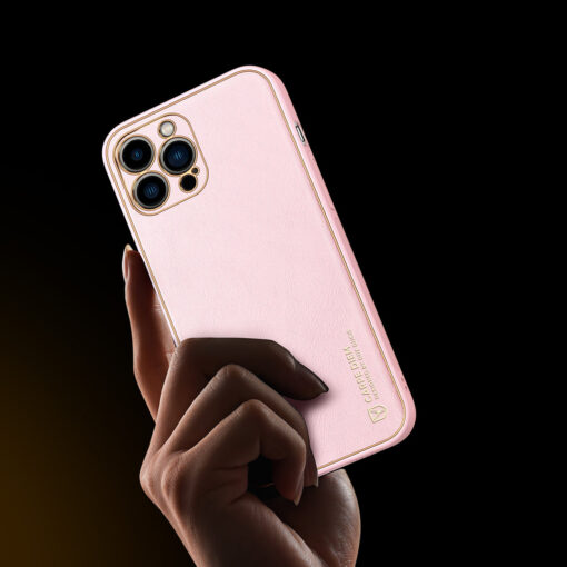 iPhone 14 PRO MAX umbris Dux Ducis Yolo elegant kunstnahast ja silikoonist servadega roosa 8