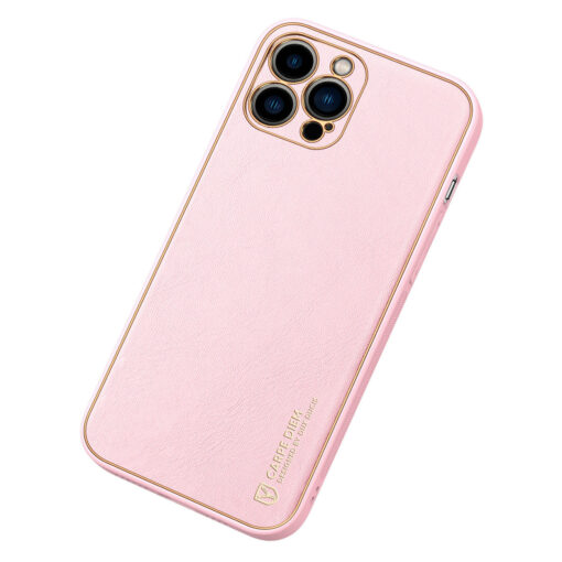 iPhone 14 PRO umbris Dux Ducis Yolo elegant kunstnahast ja silikoonist servadega roosa 3