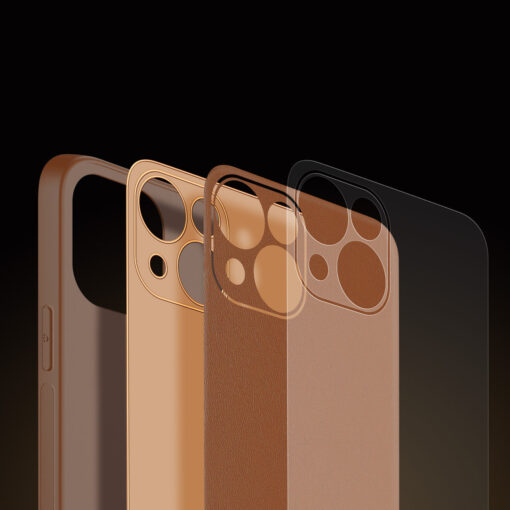iPhone 14 umbris Dux Ducis Yolo elegant kunstnahast ja silikoonist servadega pruun 9