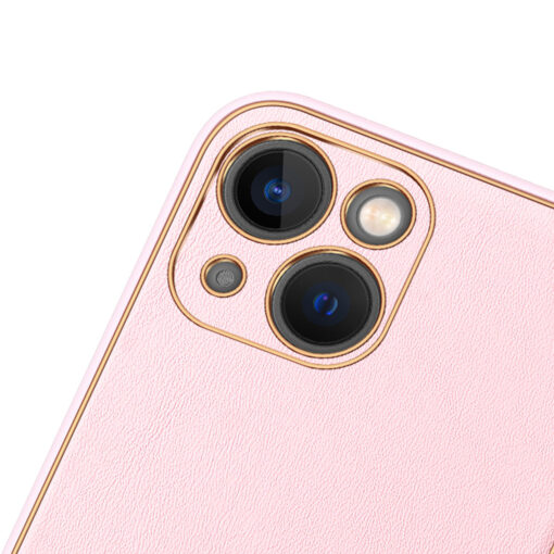 iPhone 14 umbris Dux Ducis Yolo elegant kunstnahast ja silikoonist servadega roosa 5
