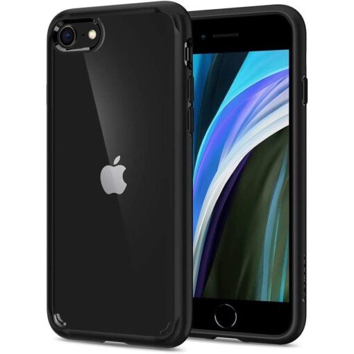 iPhone 78 SE 2022 SE 2020 umbris silikoonist raamiga Spigen Ultra Hybrid must