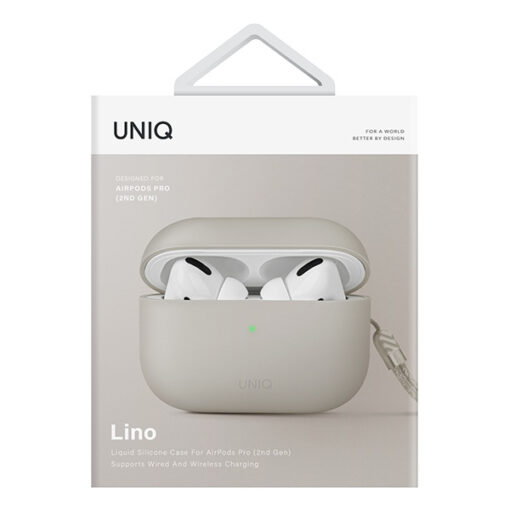 Apple Airpods PRO 2 umbris silikoonist Lino UNIQ arctic beige ivory 4