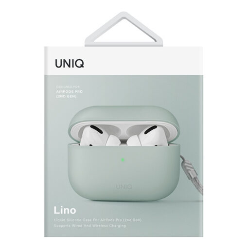 Apple Airpods PRO 2 umbris silikoonist Lino UNIQ arctic mint green 4