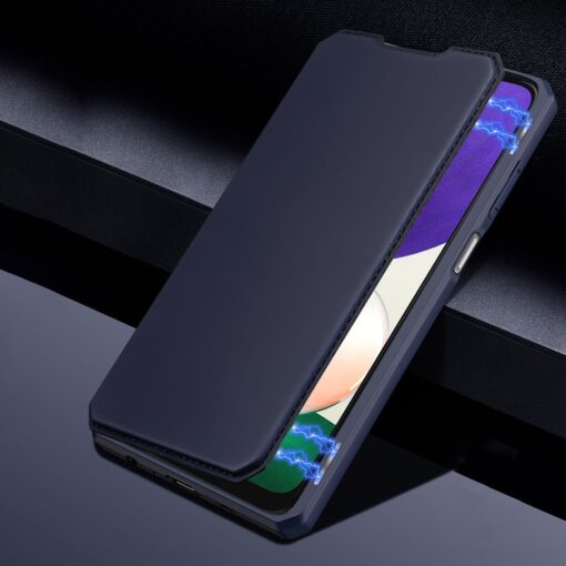 Samsung A22 5G kunstnahast kaaned kaarditaskuga DUX DUCIS Skin X must 10