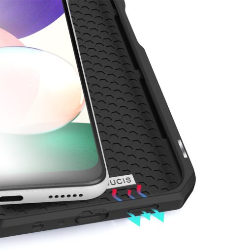Samsung A22 5G kunstnahast kaaned kaarditaskuga DUX DUCIS Skin X must 6
