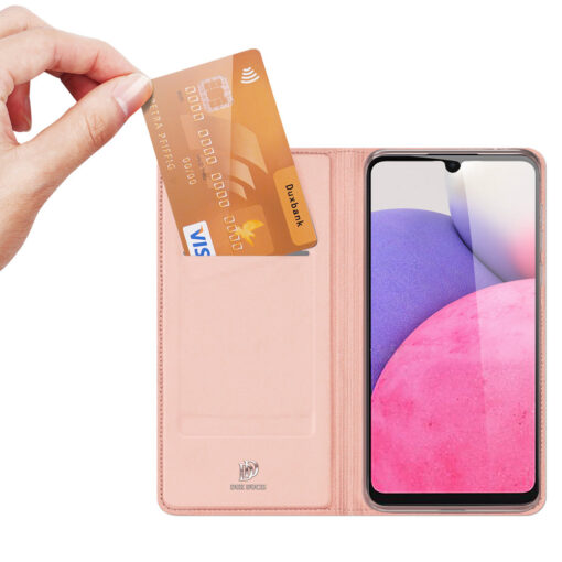 Samsung A33 5G kunstnahast kaaned kaarditaskuga DUX DUCIS Skin Pro roosa 1