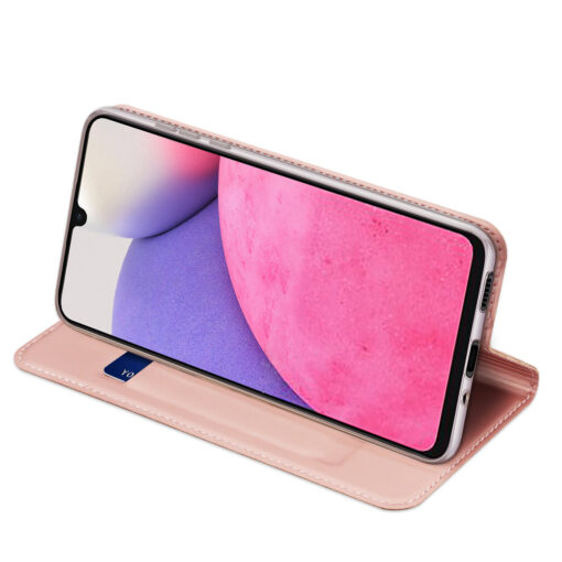 Samsung A33 5G kunstnahast kaaned kaarditaskuga DUX DUCIS Skin Pro roosa 5