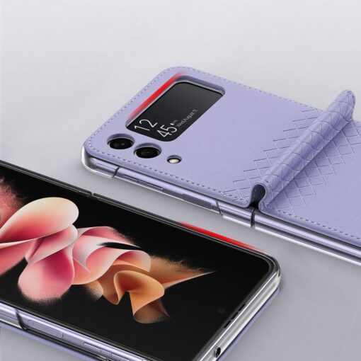 Samsung Z Flip 3 kaaned kunstnahast Dux Ducis Bril lilla 10