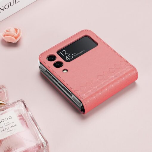 Samsung Z Flip 3 kaaned kunstnahast Dux Ducis Bril roosa 11