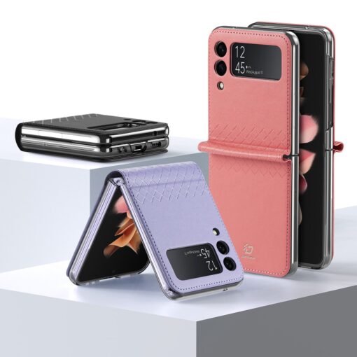 Samsung Z Flip 3 kaaned kunstnahast Dux Ducis Bril roosa 2