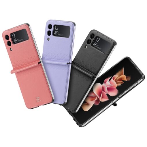 Samsung Z Flip 3 kaaned kunstnahast Dux Ducis Bril roosa 3