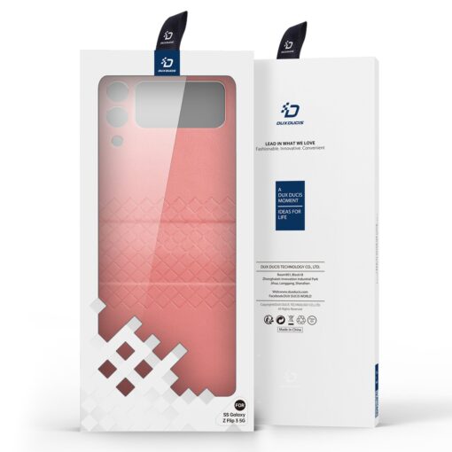 Samsung Z Flip 3 kaaned kunstnahast Dux Ducis Bril roosa 4
