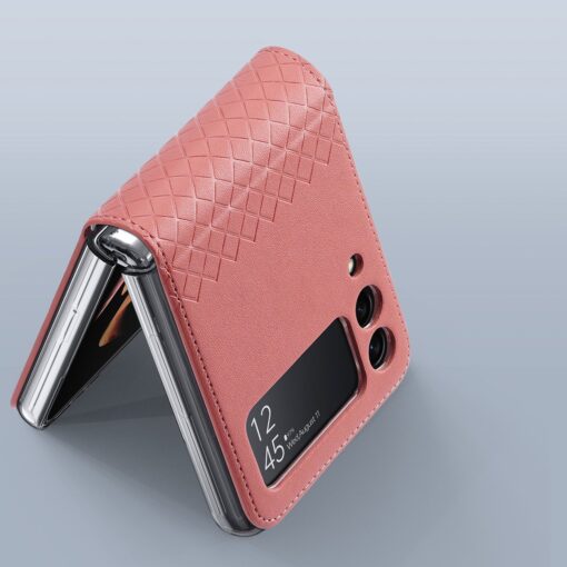 Samsung Z Flip 3 kaaned kunstnahast Dux Ducis Bril roosa 6