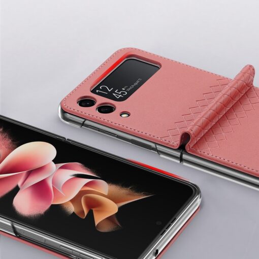 Samsung Z Flip 3 kaaned kunstnahast Dux Ducis Bril roosa 9