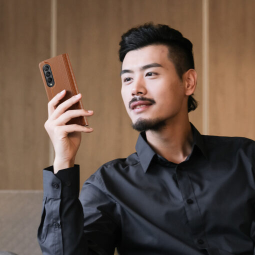 Samsung Z Fold 3 kaaned kunstnahast Dux Ducis Bril pruun 5