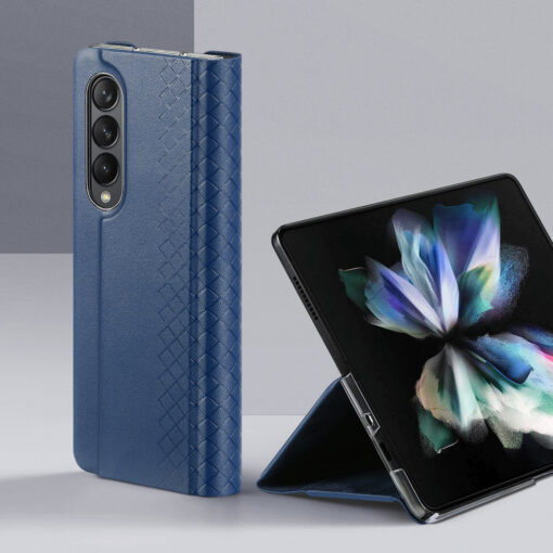 Samsung Z Fold 3 kaaned kunstnahast Dux Ducis Bril sinine 3