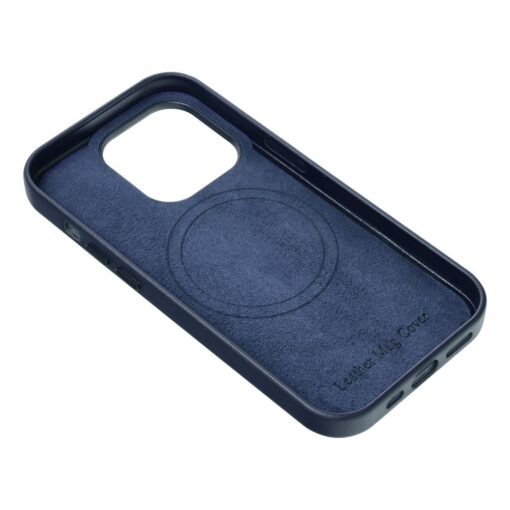 iPhone 12 PRO MAX kunstnahast MagSafe umbris sinine 3