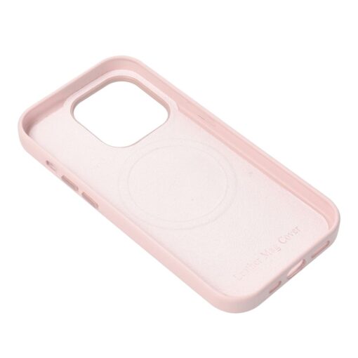 iPhone 14 kunstnahast MagSafe umbris roosa 3