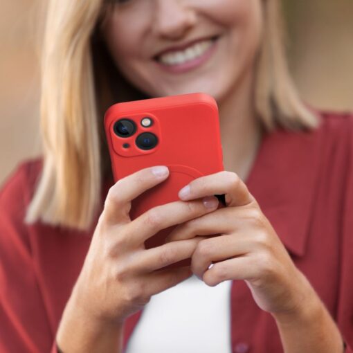 iPhone 78 SE 2020 ja 2022 umbris silikoonist MagSafe punane 2