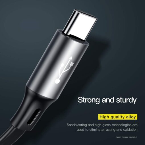 3in1 laadija juhe Micro USB – Lightning – USB C 0.35m 1.2m Baseus Fabric CAMLT BYG1 9