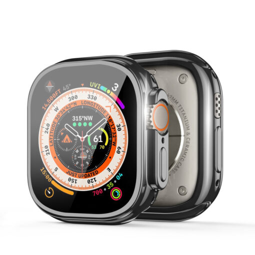 Apple Watch Ultra 49mm ekraanikaitse korpusega silikoonist Dux Ducis Somo must 1