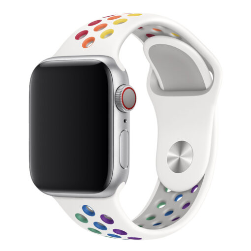 Kellarihm Apple Watch 384041mm silikoonist Devia Sport2 valge ja varviline