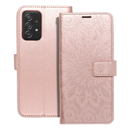 Samsung A52 A52S kaaned kunstnahast kaarditaskuga MEZZO mandala roosa