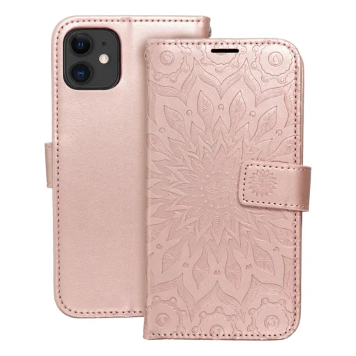 iPhone 11 kaaned kunstnahast kaarditaskuga MEZZO mandala roosa