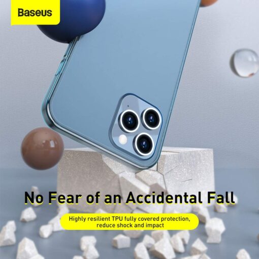 iPhone 12 MINI umbris Baseus Frosted Glass silikoonist servade ja plastikust tagusega must 4