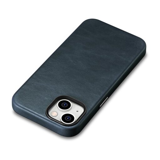 iPhone 14 PLUS nahast MagSafe umbris Premium Oil Wax sinine 8