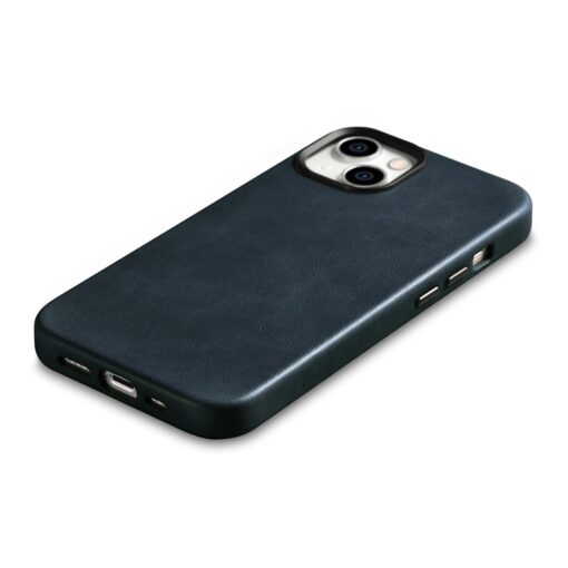 iPhone 14 PLUS nahast MagSafe umbris Premium Oil Wax sinine 9