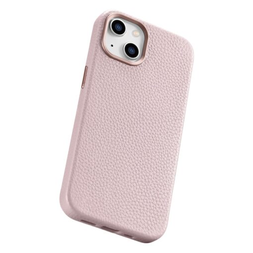iPhone 14 PLUS premium nahast MagSafe umbris Lichi roosa 12