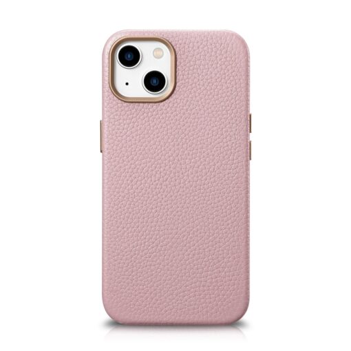 iPhone 14 PLUS premium nahast MagSafe umbris Lichi roosa