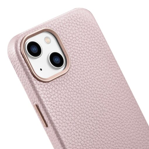 iPhone 14 PLUS premium nahast MagSafe umbris Lichi roosa 9