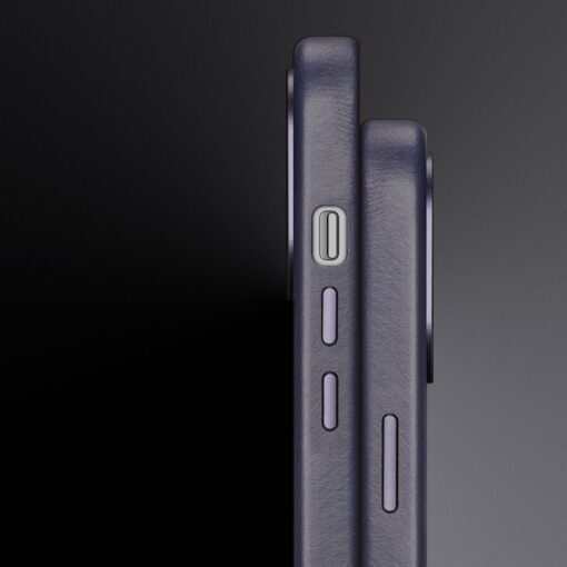 iPhone 14 PLUS umbris MagSafe naturaalsest nahast Dux Ducis Naples sinine 5