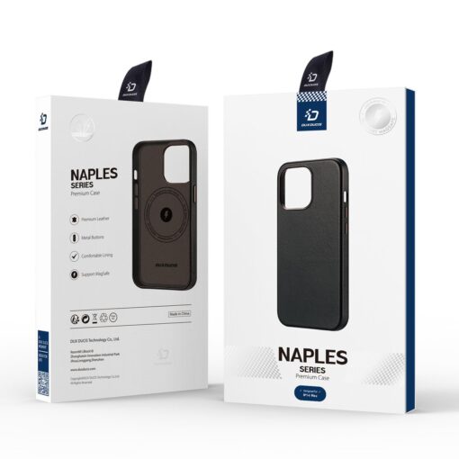 iPhone 14 PLUS umbris MagSafe naturaalsest nahast Dux Ducis Naples tumepruun 6