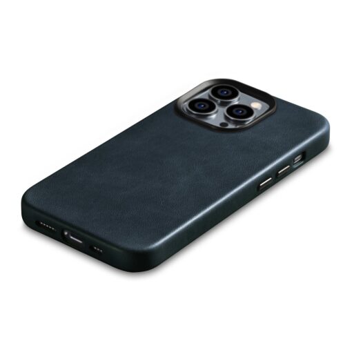 iPhone 14 PRO MAX nahast MagSafe umbris Premium Oil Wax sinine 10