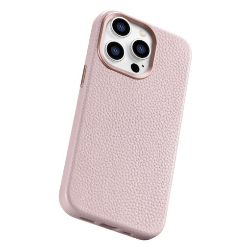 iPhone 14 PRO MAX premium nahast MagSafe umbris Lichi roosa 12