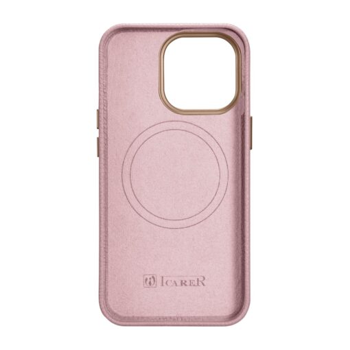 iPhone 14 PRO MAX premium nahast MagSafe umbris Lichi roosa 2