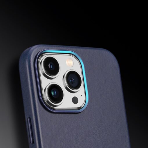 iPhone 14 PRO MAX umbris MagSafe naturaalsest nahast Dux Ducis Naples sinine 10